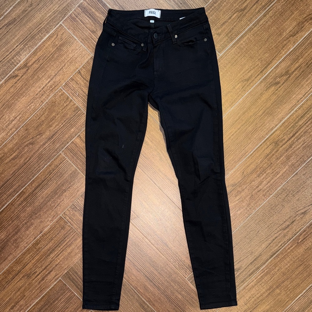 PAIGE Verdugo Ultra Skinny Jeans in Black Shadow Jeans Size 28